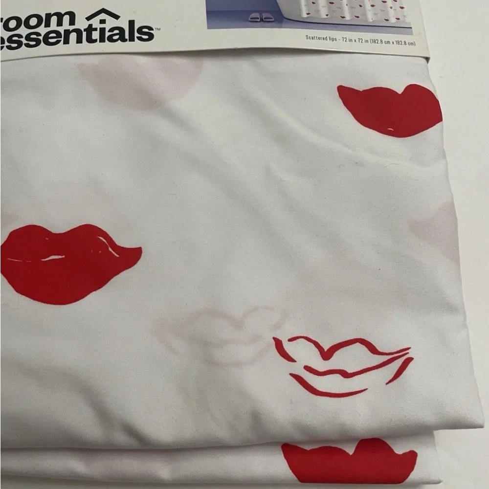 Room Essentials Red Lips Shower Curtain